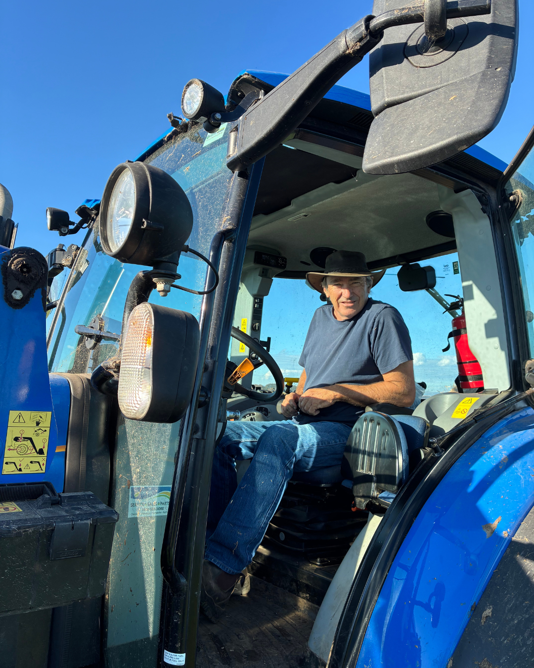 Bill Cleeland on a tractor
